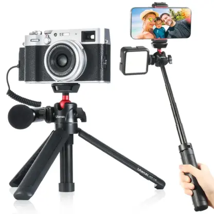 MT-16 Camera Tripod Stand Holder, Mini Tabletop Tripod Selfie Stick with Cold Shoe Travel Tripod